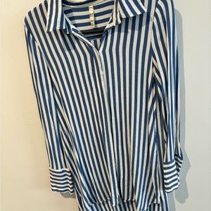 Zara button down tunic shirt. Flowy material. Hem is longer in the back.